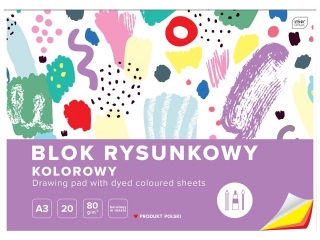 Blok rysunkowy kolorowy A3 20k. 80g INTERDRUK