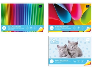Blok techniczny kolorowy A5 20k. 180g INTERDRUK barwiony w masie