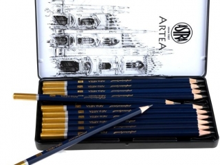 O��wki grafitowe ASTRA Artea do szkicowania w metalowym pude�ku 12szt.