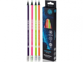 O��wki grafitowe Astra z czarnego drewna z gumk� HB