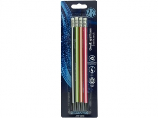 O��wki grafitowe Astra z czarnego drewna z gumk� blister 4 s