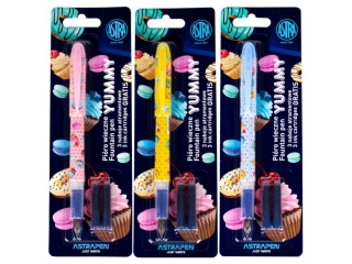 Pi�ro wieczne m�odzie�owe ASTRAPEN Yummy + 3 naboje atramentowe - 1+3 szt. blister (5%)