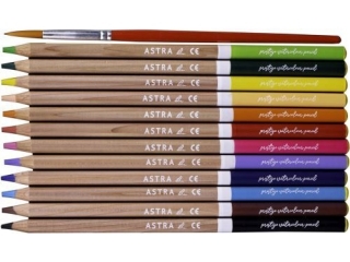 Kredki akwarelowe ASTRA Prestige z drewna cedrowego 12 kolor�w
