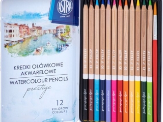 Kredki akwarelowe ASTRA Prestige z drewna cedrowego 12 kolor�w
