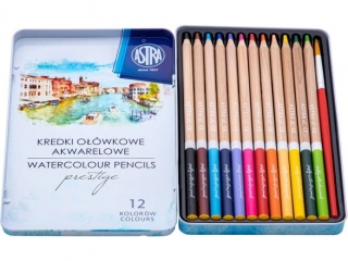 Kredki akwarelowe ASTRA Prestige z drewna cedrowego 12 kolor�w