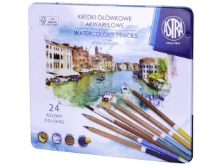 Kredki akwarelowe ASTRA Prestige z drewna cedrowego 24 kolory