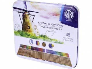 Kredki o��wkowe ASTRA Prestige z drewna cedrowego 48 kolor�w