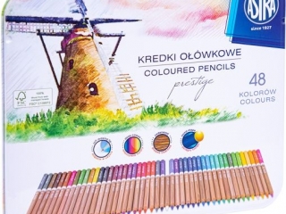 Kredki o��wkowe ASTRA Prestige z drewna cedrowego 48 kolor�w