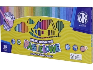 Kredki pastelowe ASTRA okr�g�e 50 kolor�w
