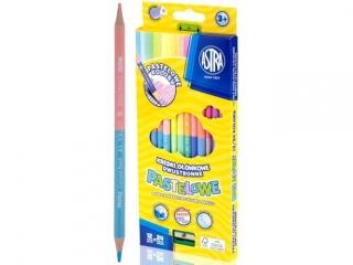 Kredki o��wkowe ASTRA tr�jk�tne dwustronne Pastelowe 12=24