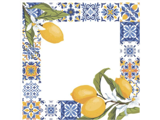 Serwetki POL-MAK Daisy Lunch 33cm 20szt. Frame with Tiles and Lemon Branches SD_OG_043001 [opakowanie=24szt]