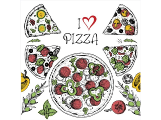 Serwetki POL-MAK Daisy Lunch 33cm 20szt. I Love Pizza SD_OG_043701 [opakowanie=24szt]