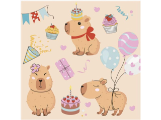 Serwetki POL-MAK Daisy Lunch 33cm 20szt. Cute Capybaras Party SD_OG_045301 [opakowanie=24szt]