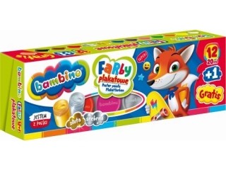 Farby plakatowe ST.MAJEWSKI Bambino 12+1 kolorw 20ml