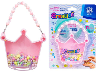 Zestaw koralik�w Korona ASTRA Creativo 250 szt + 2m gumki