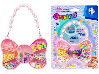 Zestaw koralik�w Motyl ASTRA Creativo 250 szt + 2m  gumki