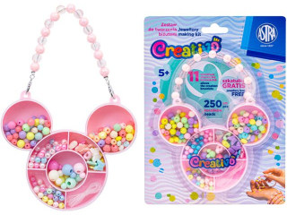 Zestaw koralik�w Myszka ASTRA Creativo 250 szt + 2m gumki