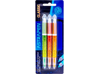 Zakre�lacz i cienkopis 2w1 ASTRAPEN - 3 szt. blister - kolory podstawowe Nnowo��