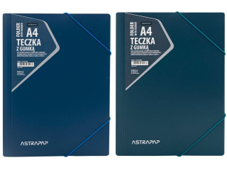 Teczka z gumk� ASTRAPAP PP UNISEX LINE -  mix 4 kolor�w ciemnych  [opakowanie=10szt]