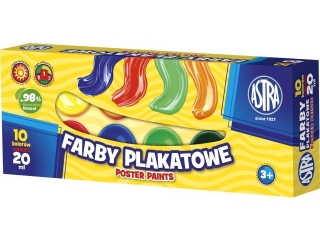 Farby plakatowe 10 kolor�w ASTRA 20ml