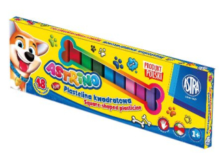 Plastelina kwadratowa ASTRINO 18 kolor�w  [opakowanie=4szt]