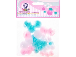 Koronkowe pompony pastelowe 30 sztuk