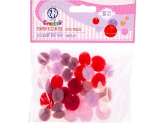 Koronkowe pompony mix kolor�w 30 sztuk