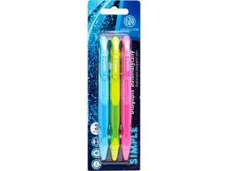 Dugopis automatyczny z ergonomicznym uchwytem Simple Astra Pen, blister 3 szt.