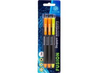 Długopis automatyczny trójkątny Fusion Astra Pen, blister 3 szt.