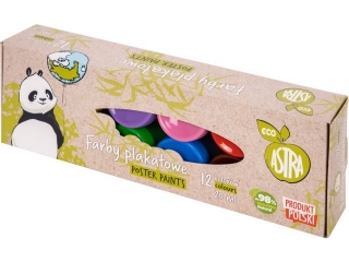 Farby plakatowe ASTRA 12 kolor�w - 20 ml, ECO ASTRA