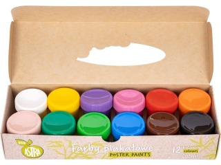 Farby plakatowe ASTRA 12 kolor�w - 20 ml, ECO ASTRA