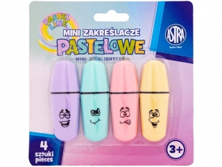 Mini zakre�lacze pastelowe ASTRA 4 szt, blister