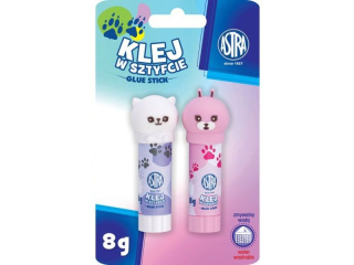 Klej w sztyfcie Astra Zwierzatka ,8g - 2 sztuki blister, PVA ASPROM