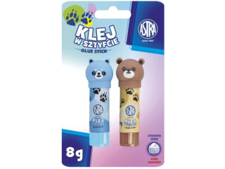 Klej w sztyfcie Astra Zwierzatka ,8g - 2 sztuki blister, PVA ASPROM