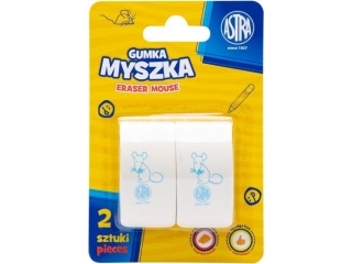 Gumka myszka Astra, blister 2 szt. ASPROM