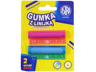 Gumka i linijka 5cm 2w1 ASTRA - 2 szt. blister
