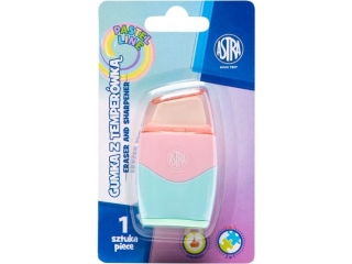 Temper�wka i gumka pastelowa 2w1  ASTRA PASTEL LINE - 1 szt. blister  [opakowanie=12szt]