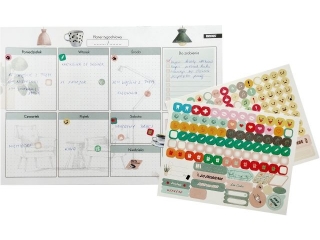 PLANER TABLO B4/52ark. Z NAKLEJKAMI mix wzor�w INTERIOR, KWIATY,  LI�CIE,  MARINE