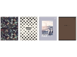 Brulion oprawa p�twarda B5   96k. INTERDRUK mix kratka