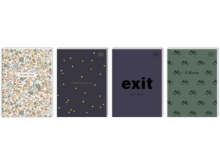 Brulion oprawa p�twarda A5 96k. INTERDRUK mix kratka