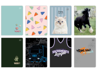 Zeszyt A5 32k. INTERDRUK mix trzylinia