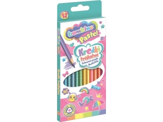 Kredki szkolne trójkątne 12 kolorów PASTEL
