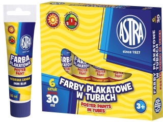 Farby plakatowe w tubie ASTRA 30ml - niebieska ciemna