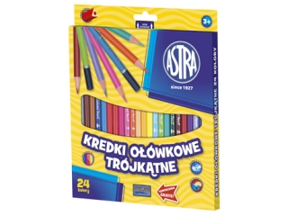 Kredki o��wkowe ASTRA tr�jk�tne 24 kolory
