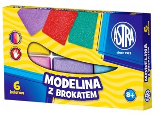 Modelina 6 kolor�w ASTRA z brokatem