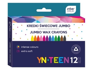 Kredki �wiecowe YN TEEN Jumbo 12 kolor�w