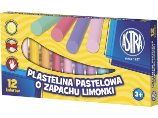 Plastelina 12 kolor�w ASTRA - pastelowa o zapachu limonki