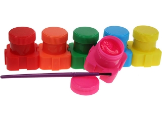 Farby do malowania palcami TITANUM 6 kolor�w 20ml +p�dzelki