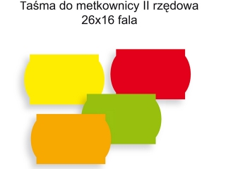 Ta�ma do metkownicy falista czerwona fluo 2-rz�dowa