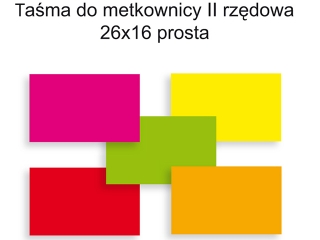 Ta�ma do metkownicy prostok�tna zielona fluo 2-rz�dowa